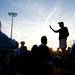 Saline assistant coach Mike Smith talks to the girl's track team after competing against Huron on Tuesday, April 30. Daniel Brenner I AnnArbor.com